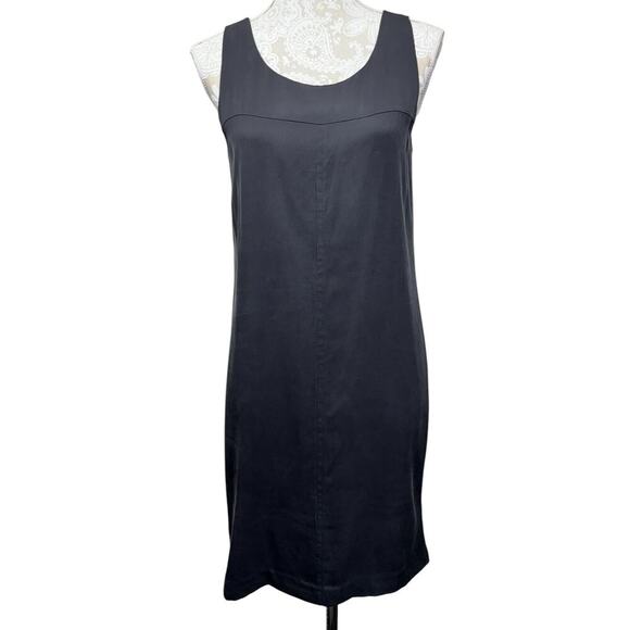 Women's Theory Silk Sleeveless Shift Little Black Dress Size 10‎ Elegant Stretch - Picture 1 of 7